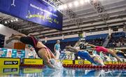 15 December 2019; A general view of the start of the Womens 200m Breaststroke final during day four of the Irish Short Course Championships at the National Aquatic Centre in Abbotstown, Dublin. Photo by Eóin Noonan/Sportsfile