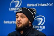 16 December 2019; Jamison Gibson-Park during a Leinster Rugby press conference at Leinster Rugby Headquarters in UCD, Dublin. Photo by Ramsey Cardy/Sportsfile