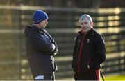 16 December 2019; Head coach Leo Cullen, left, in conversation with Mayo football manager James Horan during Leinster Rugby squad training at UCD, Dublin. Photo by Ramsey Cardy/Sportsfile
