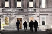 16 December 2019; FAI board members make their way in for a meeting with Minister for Transport, Tourism and Sport Shane Ross T.D., and Minister of State for Tourism and Sport, Brendan Griffin T.D., at Dáil Éireann. Photo by Seb Daly/Sportsfile