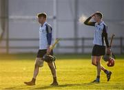 17 December 2019; Jack Kehoe, left, and Daragh McLoughney of Dublin North Schools react following the Top Oil Leinster Schools Senior A Hurling Championship First Round match between Dublin North Schools and St Kieran's College at Naomh Barróg GAA Club in Kilbarrack, Dublin. Photo by Harry Murphy/Sportsfile