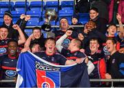 17 December 2019; Ballymakenny College players celebrate following victory during their Anne McInerney Cup Final match against St Benildus College at Energia Park in Donnybrook, Dublin. Photo by Seb Daly/Sportsfile