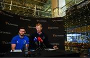 19 December 2019; Head coach Leo Cullen, right, and Fergus McFadden during a Leinster Rugby Press Conference at the Guinness Open Gate Brewery in Dublin. Photo by Harry Murphy/Sportsfile