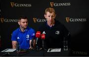 19 December 2019; Head coach Leo Cullen, right, and Fergus McFadden during a Leinster Rugby Press Conference at the Guinness Open Gate Brewery in Dublin. Photo by Harry Murphy/Sportsfile