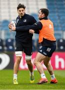 19 December 2019; Max Deegan, left, and Conor O'Brien during a Leinster Rugby Captains Run at the RDS Arena in Dublin. Photo by Harry Murphy/Sportsfile