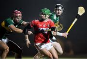 20 December 2019; Brian Turnbull of Cork in action against Fionan Mackessy, left, and Evan Murphy of  Kerry during the Co-op Superstores Munster Hurling League 2020 Group B match between Cork and Kerry at Mallow GAA Grounds in Mallow, Cork. Photo by Matt Browne/Sportsfile