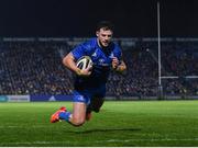 20 December 2019; Robbie Henshaw of Leinster goes over to score his side's fourth try during the Guinness PRO14 Round 8 match between Leinster and Ulster at the RDS Arena in Dublin. Photo by Harry Murphy/Sportsfile