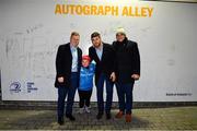 20 December 2019; Leinster players James Tracy, Caelan Doris and James Lowe with supporters at Autograph Alley prior to the Guinness PRO14 Round 8 match between Leinster and Ulster at the RDS Arena in Dublin. Photo by Brendan Moran/Sportsfile