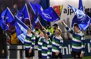 20 December 2019; Flagbearers from Gorey RFC ahead of the Guinness PRO14 Round 8 match between Leinster and Ulster at the RDS Arena in Dublin. Photo by Ramsey Cardy/Sportsfile