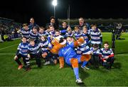 20 December 2019; The Blackrock College team with Leinster players Joe Tomane and Rowan Osborne at the Guinness PRO14 Round 8 match between Leinster and Ulster at the RDS Arena in Dublin. Photo by Ramsey Cardy/Sportsfile