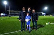 20 December 2019; Matchday mascot 9 year old Luke Raftery, from Ratoath, Co. Meath, with Leinster players Dave Kearney, Joe Tomane and Rowan Osborne ahead of the Guinness PRO14 Round 8 match between Leinster and Ulster at the RDS Arena in Dublin. Photo by Ramsey Cardy/Sportsfile