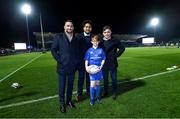 20 December 2019; Matchday mascot 12 year old Adam Kirwan, from Monasterevin, Co. Kildare, with Leinster players Dave Kearney, Joe Tomane and Rowan Osborne ahead of the Guinness PRO14 Round 8 match between Leinster and Ulster at the RDS Arena in Dublin. Photo by Ramsey Cardy/Sportsfile