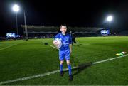 20 December 2019; Mascot 9 year old Luke Raftery, from Ratoath, Co. Meath, ahead of the Guinness PRO14 Round 8 match between Leinster and Ulster at the RDS Arena in Dublin. Photo by Ramsey Cardy/Sportsfile