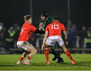 21 December 2019; Ultan Dillane of Connacht is tackled by Chris Cloete, left, and JJ Hanrahan of Munster during the Guinness PRO14 Round 8 match between Connacht and Munster at The Sportsground in Galway. Photo by Seb Daly/Sportsfile