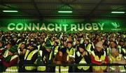 21 December 2019; Supporters take part in a hi-vis yellow jacket world record attempt at half-time during the Guinness PRO14 Round 8 match between Connacht and Munster at The Sportsground in Galway. Photo by Seb Daly/Sportsfile