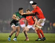 21 December 2019; Bundee Aki of Connacht is tackled by Billy Holland of Munster during the Guinness PRO14 Round 8 match between Connacht and Munster at The Sportsground in Galway. Photo by Seb Daly/Sportsfile