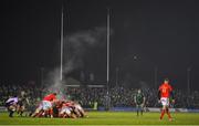 21 December 2019; A general view of a scrum during the Guinness PRO14 Round 8 match between Connacht and Munster at The Sportsground in Galway. Photo by Brendan Moran/Sportsfile