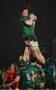 21 December 2019; Quinn Roux of Connacht takes possession in a line-out during the Guinness PRO14 Round 8 match between Connacht and Munster at The Sportsground in Galway. Photo by Seb Daly/Sportsfile