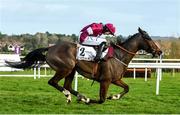 26 December 2019; Notebook, with Rachael Blackmore up, on their way to winning the Racing Post Novice Steeplechase during Day One of the Leopardstown Christmas Festival 2019 at Leopardstown Racecourse in Dublin. Photo by Matt Browne/Sportsfile