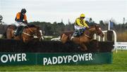 27 December 2019; Melon, with Paul Townend up, right, jump the last ahead of Gallant John Joe, with Barry Browne up, on their way to winning the Paddy Power Live Stream All Irish Racing On Our App beginners steeplechase during Day Two of the Leopardstown Christmas Festival 2019 at Leopardstown Racecourse in Dublin. Photo by David Fitzgerald/Sportsfile