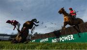 27 December 2019; Hardline, with Jack Kennedy up, fall at the last during the Paddy's Rewards Club Loyaltys Dead Live for Rewards steeplechase on A Plus Tard during Day Two of the Leopardstown Christmas Festival 2019 at Leopardstown Racecourse in Dublin. Photo by David Fitzgerald/Sportsfile