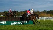 27 December 2019; A Plus Tard, with Rachael Blackmore up, left, jumps the last ahead of eventual second place finisher Great Field, with Jody McGarvey up, on their way to winning the Paddy's Rewards Club Loyaltys Dead Live for Rewards steeplechase on A Plus Tard during Day Two of the Leopardstown Christmas Festival 2019 at Leopardstown Racecourse in Dublin. Photo by David Fitzgerald/Sportsfile