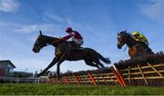27 December 2019; Abacadabras, with Jack Kennedy up, left, jump the last ahead of Heaven Help Us, with Sean Flanagan up, on their way to winning the Paddy Power Future Champions Novice Hurdle during Day Two of the Leopardstown Christmas Festival 2019 at Leopardstown Racecourse in Dublin. Photo by David Fitzgerald/Sportsfile