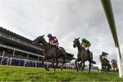 27 December 2019; Roaring Bull, with Jack Kennedy up, on their way to winning the The Paddy Power Steeplechase from second place Fitzhenry, with Barry Geraghty up, during Day Two of the Leopardstown Christmas Festival 2019 at Leopardstown Racecourse in Dublin. Photo by Matt Browne/Sportsfile