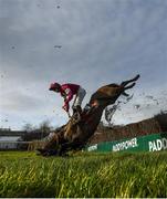 27 December 2019; Hardline, with Jack Kennedy up, fall at the last during the Paddy's Rewards Club Loyaltys Dead Live for Rewards steeplechase on A Plus Tard during Day Two of the Leopardstown Christmas Festival 2019 at Leopardstown Racecourse in Dublin. Photo by David Fitzgerald/Sportsfile
