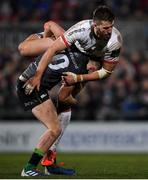 27 December 2019; Stuart McCloskey of Ulster is tackled by Conor Fitzgerald of Connacht during the Guinness PRO14 Round 9 match between Ulster and Connacht at the Kingspan Stadium in Belfast. Photo by Ramsey Cardy/Sportsfile