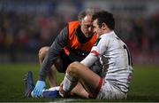 27 December 2019; Billy Burns of Ulster is treated for an injury during the Guinness PRO14 Round 9 match between Ulster and Connacht at the Kingspan Stadium in Belfast. Photo by Ramsey Cardy/Sportsfile