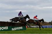 28 December 2019; Easy Game, with Danny Mullins up, left, jumps the last on their way to winning the Ballymaloe Foods Beginners Chase during Day Three of the Leopardstown Christmas Festival 2019 at Leopardstown Racecourse in Dublin. Photo by Harry Murphy/Sportsfile