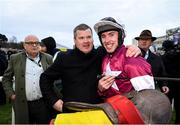 28 December 2019; Jockey Jack Kennedy and trainer Gordon Eliott after sending out Delta Work to win the Savills Chase during Day Three of the Leopardstown Christmas Festival 2019 at Leopardstown Racecourse in Dublin. Photo by Harry Murphy/Sportsfile
