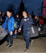 28 December 2019; Leinster players arrive prior to the Women's Rugby Friendly between Harlequins and Leinster at Twickenham Stadium in London, England. Photo by Matt Impey/Sportsfile
