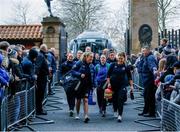 28 December 2019; Leinster players arrive prior to the Women's Rugby Friendly between Harlequins and Leinster at Twickenham Stadium in London, England. Photo by Matt Impey/Sportsfile