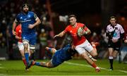 28 December 2019; Shane Daly of Munster is tackled by Andrew Porter of Leinster during the Guinness PRO14 Round 9 match between Munster and Leinster at Thomond Park in Limerick. Photo by Diarmuid Greene/Sportsfile