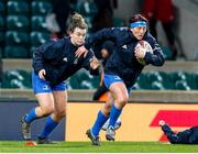 28 December 2019; Leinster players warm up before the Women's Rugby Friendly between Harlequins and Leinster at Twickenham Stadium in London, England. Photo by Matt Impey/Sportsfile