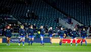 28 December 2019; Leinster players warm up before the Women's Rugby Friendly between Harlequins and Leinster at Twickenham Stadium in London, England. Photo by Matt Impey/Sportsfile
