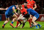 28 December 2019; Chris Cloete of Munster is tackled by Conor O'Brien and Jimmy O'Brien of Leinster during the Guinness PRO14 Round 9 match between Munster and Leinster at Thomond Park in Limerick. Photo by Diarmuid Greene/Sportsfile