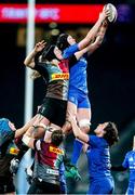 28 December 2019; Aoife McDermott of Leinster wins a lineout during the Women's Rugby Friendly between Harlequins and Leinster at Twickenham Stadium in London, England. Photo by Matt Impey/Sportsfile