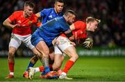 28 December 2019; Mike Haley of Munster is tackled by Andrew Porter of Leinster during the Guinness PRO14 Round 9 match between Munster and Leinster at Thomond Park in Limerick. Photo by Ramsey Cardy/Sportsfile