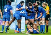 28 December 2019; Victoria Dabavonich O’Mahony of Leinster is helped by team-mates after taking an injury whilst scoring a try during the Women's Rugby Friendly between Harlequins and Leinster at Twickenham Stadium in London, England. Photo by Matt Impey/Sportsfile
