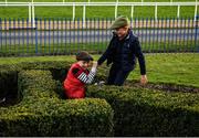 29 December 2019; Peter McGrane, aged nine, from Drogheda, helps up his brother Harry McGrane, aged eight, during Day Four of the Leopardstown Christmas Festival 2019 at Leopardstown Racecourse in Dublin. Photo by Harry Murphy/Sportsfile