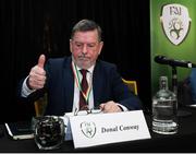 29 December 2019; FAI President Donal Conway during the FAI Annual General Meeting at the Citywest Hotel in Dublin. Photo by Ramsey Cardy/Sportsfile