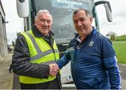 29 December 2019; Monaghan manager Seamus McEnaney and Inniskeen chairman Gerard McArdle before the Bank of Ireland Dr McKenna Cup Round 1 match between Monaghan and Derry at Grattan Park in Inniskeen, Monaghan. Photo by Philip Fitzpatrick/Sportsfile