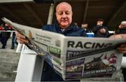 29 December 2019; Billy Blackwood from Belfast, Co Antrim studys the form during Day Four of the Leopardstown Christmas Festival 2019 at Leopardstown Racecourse in Dublin. Photo by David Fitzgerald/Sportsfile