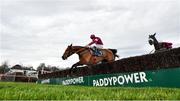 29 December 2019; Battleoverdoyen, with Davy Russell up, clear the last on his way to winning the Neville Hotels Novice Steeplechase during Day Four of the Leopardstown Christmas Festival 2019 at Leopardstown Racecourse in Dublin. Photo by David Fitzgerald/Sportsfile