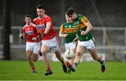 29 December 2019; Donal O'Sullivan of Kerry in action against Maurice Shanley of Cork during the 2020 McGrath Cup Group B match between Kerry and Cork at Austin Stack Park in Tralee, Kerry. Photo by Brendan Moran/Sportsfile