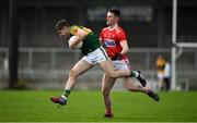 29 December 2019; Donal O'Sullivan of Kerry in action against Maurice Shanley of Cork during the 2020 McGrath Cup Group B match between Kerry and Cork at Austin Stack Park in Tralee, Kerry. Photo by Brendan Moran/Sportsfile