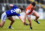 29 December 2019; Aiden Nugent of Armagh evades the tackle of Patrick Meade of Cavan during the Bank of Ireland Dr McKenna Cup Round 1 match between Cavan and Armagh at Kingspan Breffni in Cavan. Photo by Ben McShane/Sportsfile